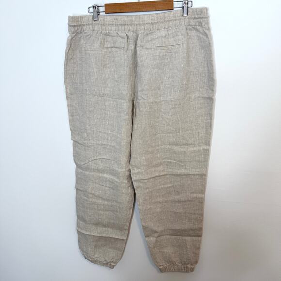 Athleta Retreat Linen Jogger Pants In Natural Size XL New - Picture 7 of 11